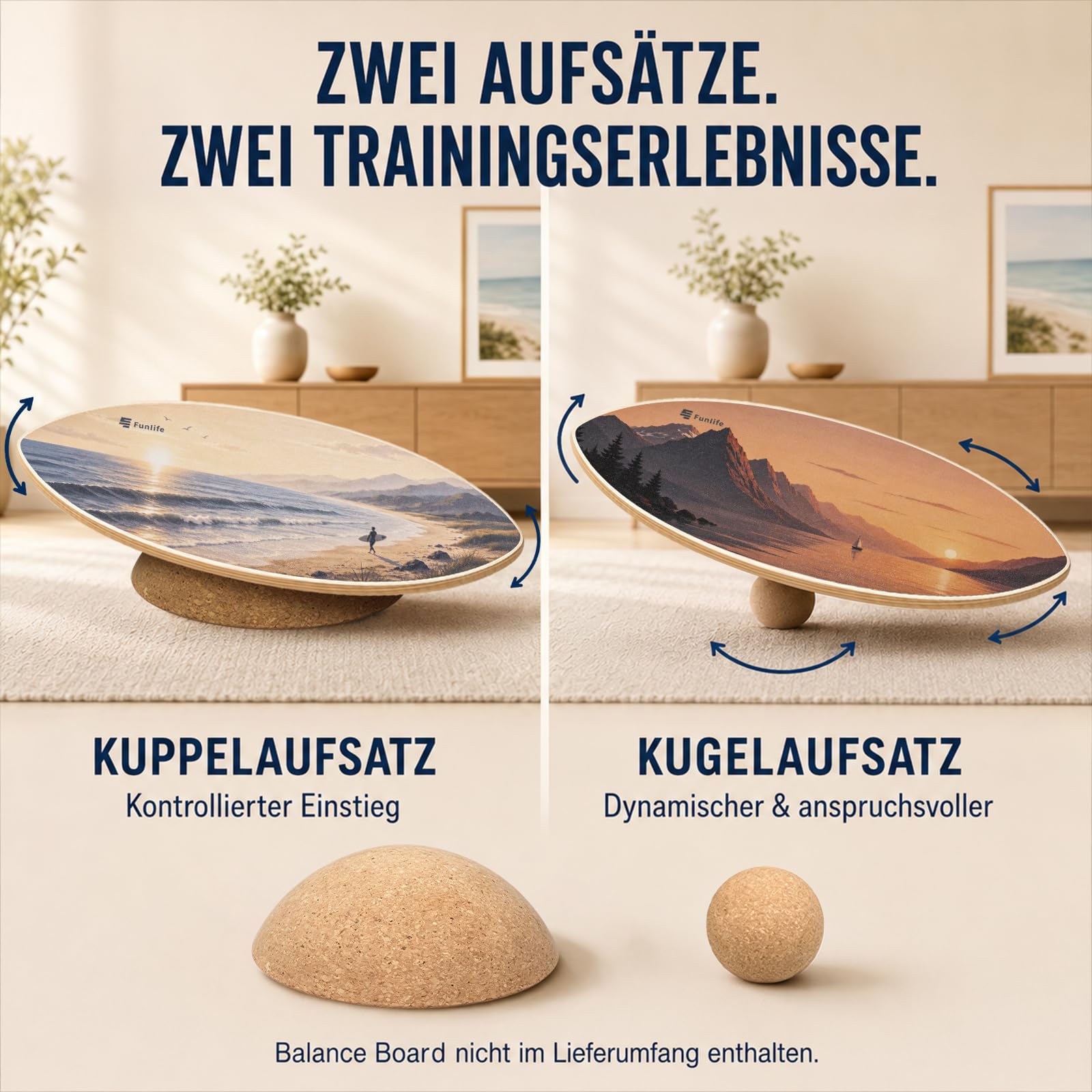 funlife-surf-balance-board-holz-80x30-korkrolle-sandbeige-150kg image 6