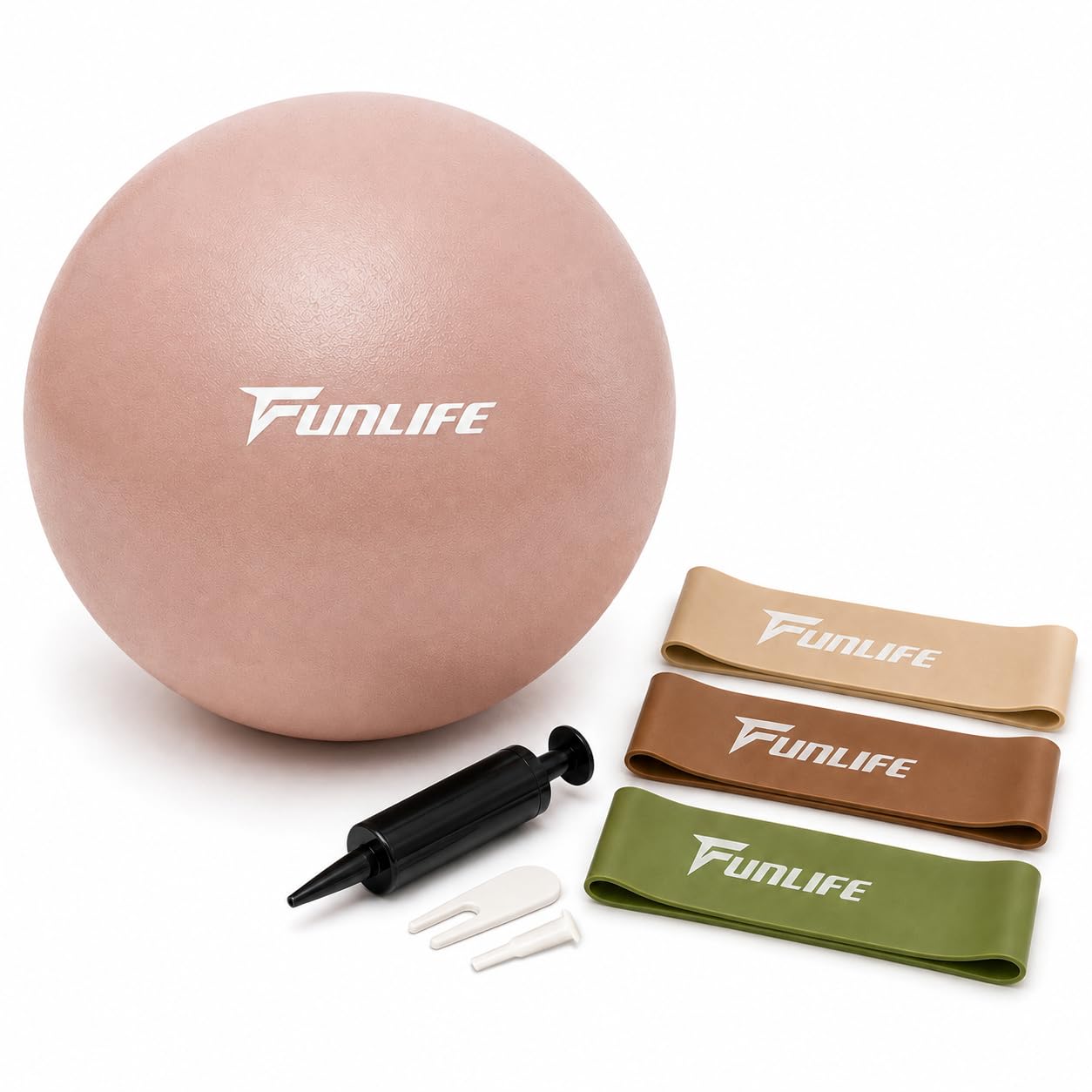 funlife-gymnastikball-25cm-pilates-ball-blush-pink-mit-pumpe image 1