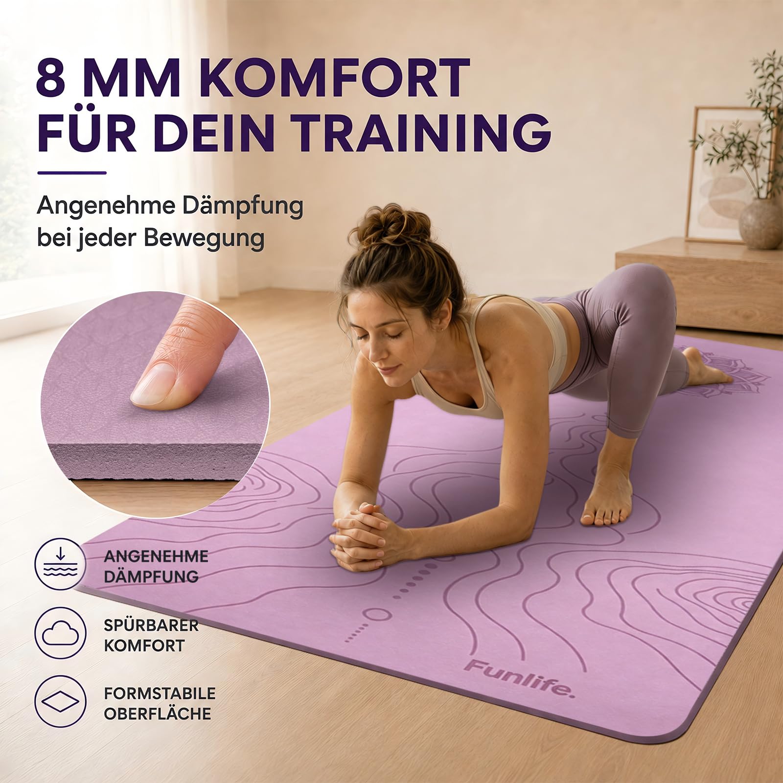 funlife-yogamatte-183x80-cm-8mm-fitnessmatte-lavender-rutschfest image 3