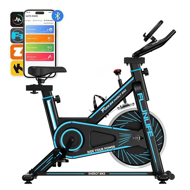 funlife-c1-heimtrainer-fahrrad-bluetooth-blau-120-kg-leise image 1