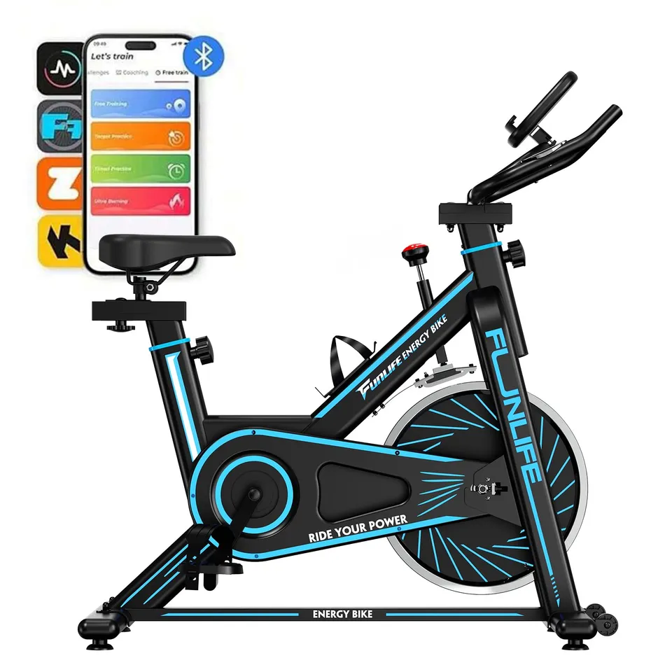 funlife-c1-heimtrainer-fahrrad-bluetooth-blau-120-kg-leise image 1
