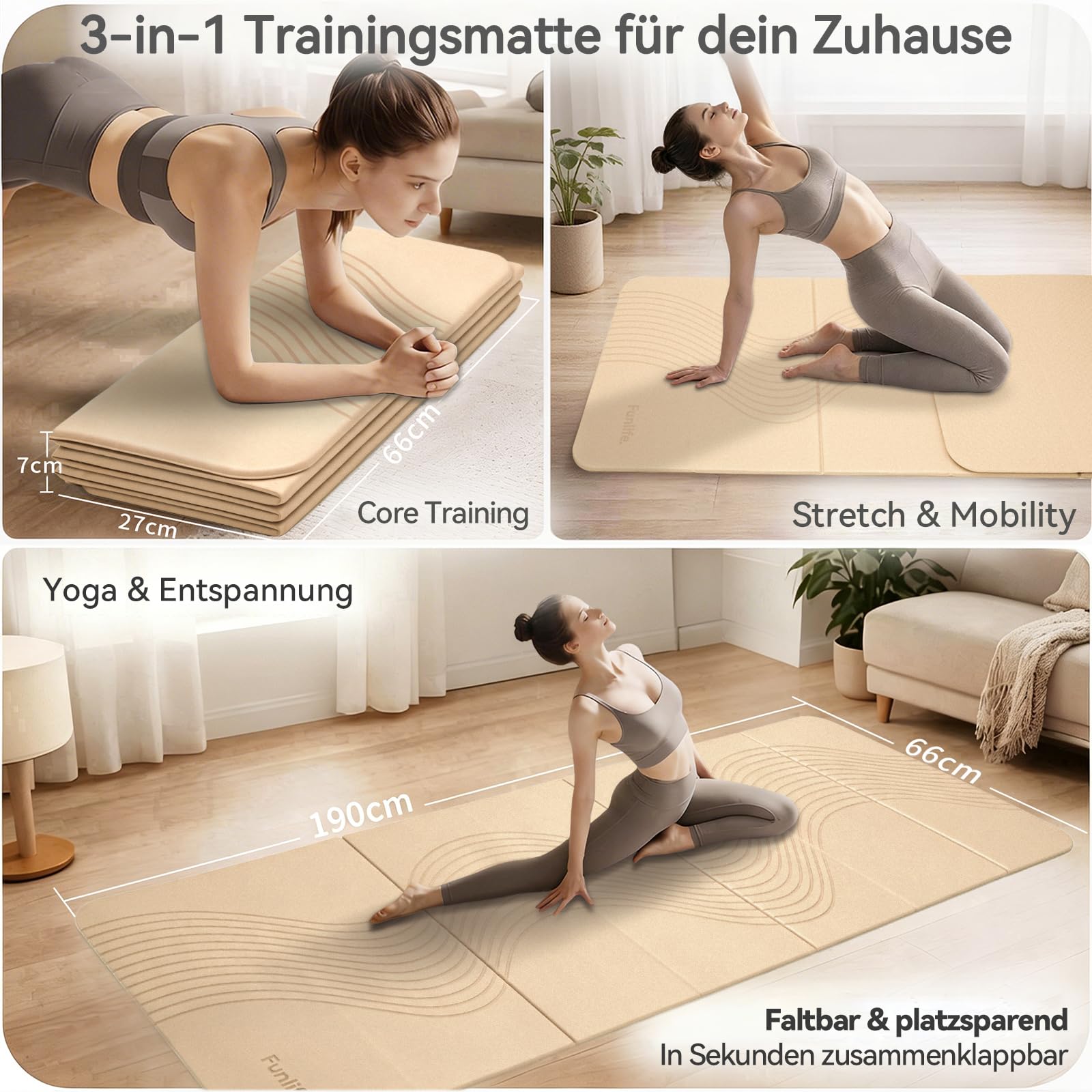 funlife-yoga-ger-te-yogamatte-190x66-10mm-latte-beige-faltbar image 2