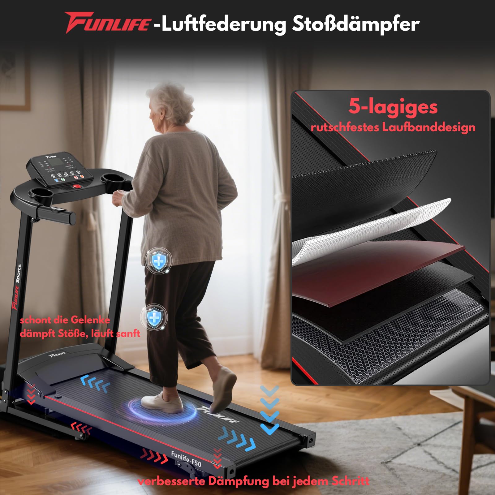 funlife-laufband-f50-laufband-klappbar-2-5ps-steigung-bluetooth image 3