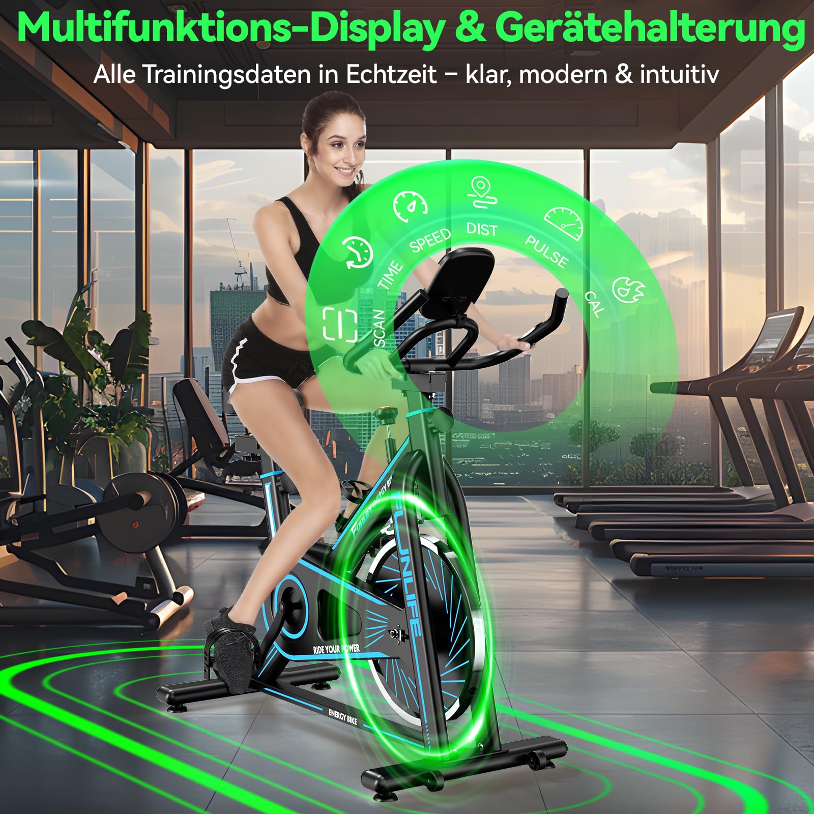 funlife-c1-heimtrainer-fahrrad-bluetooth-blau-120-kg-leise image 4