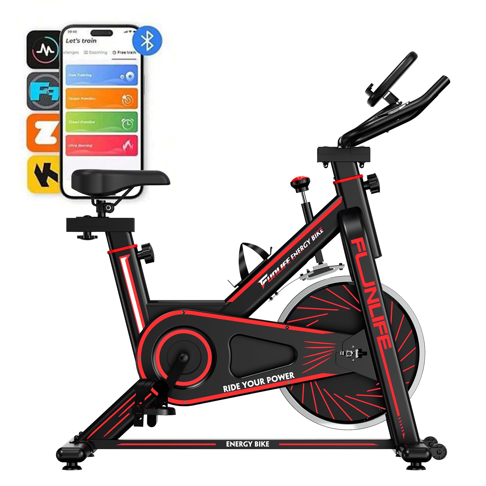 funlife-c1-heimtrainer-fahrrad-bluetooth-blau-120-kg-leise image 8