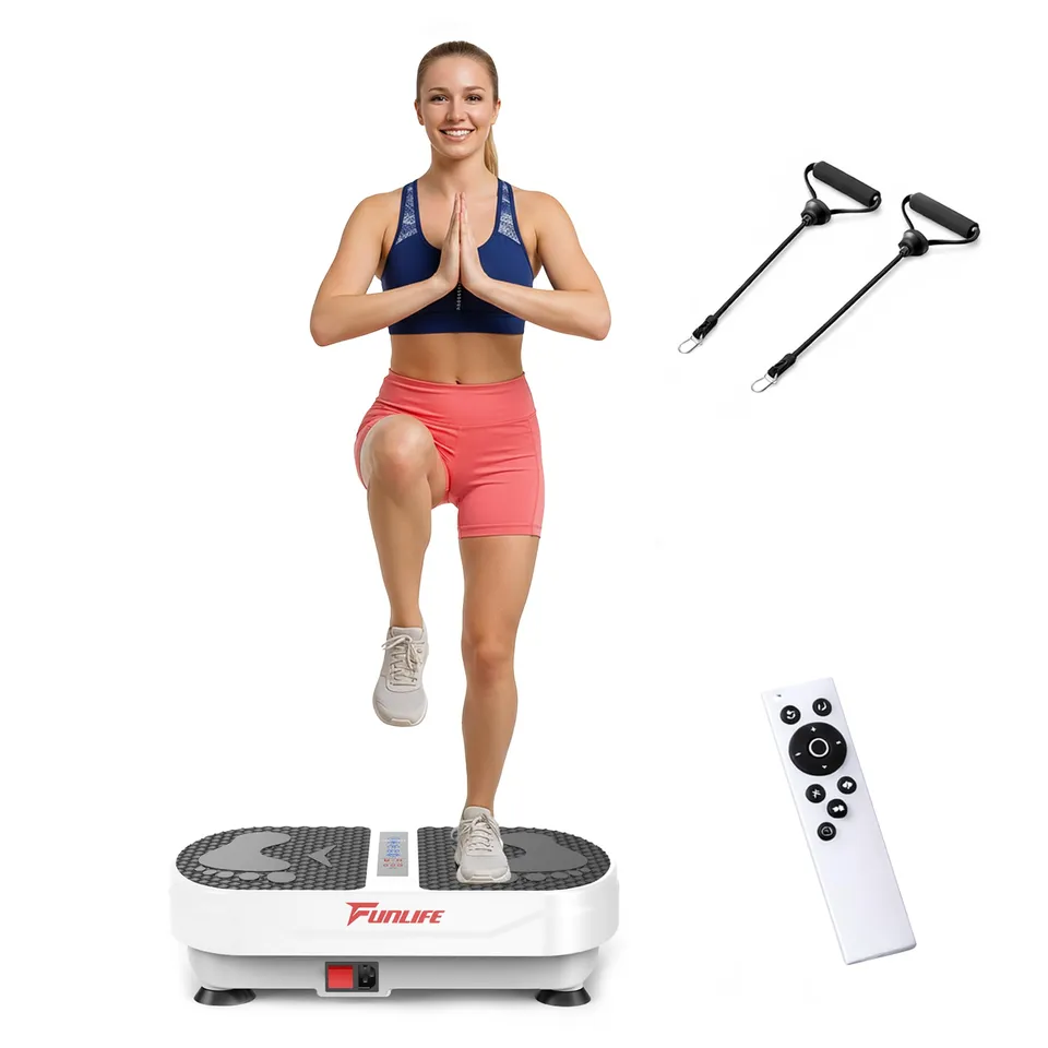funlife-vibrationsplatte-v8-fitnessplatte-wei-bluetooth-180-stufen image 1