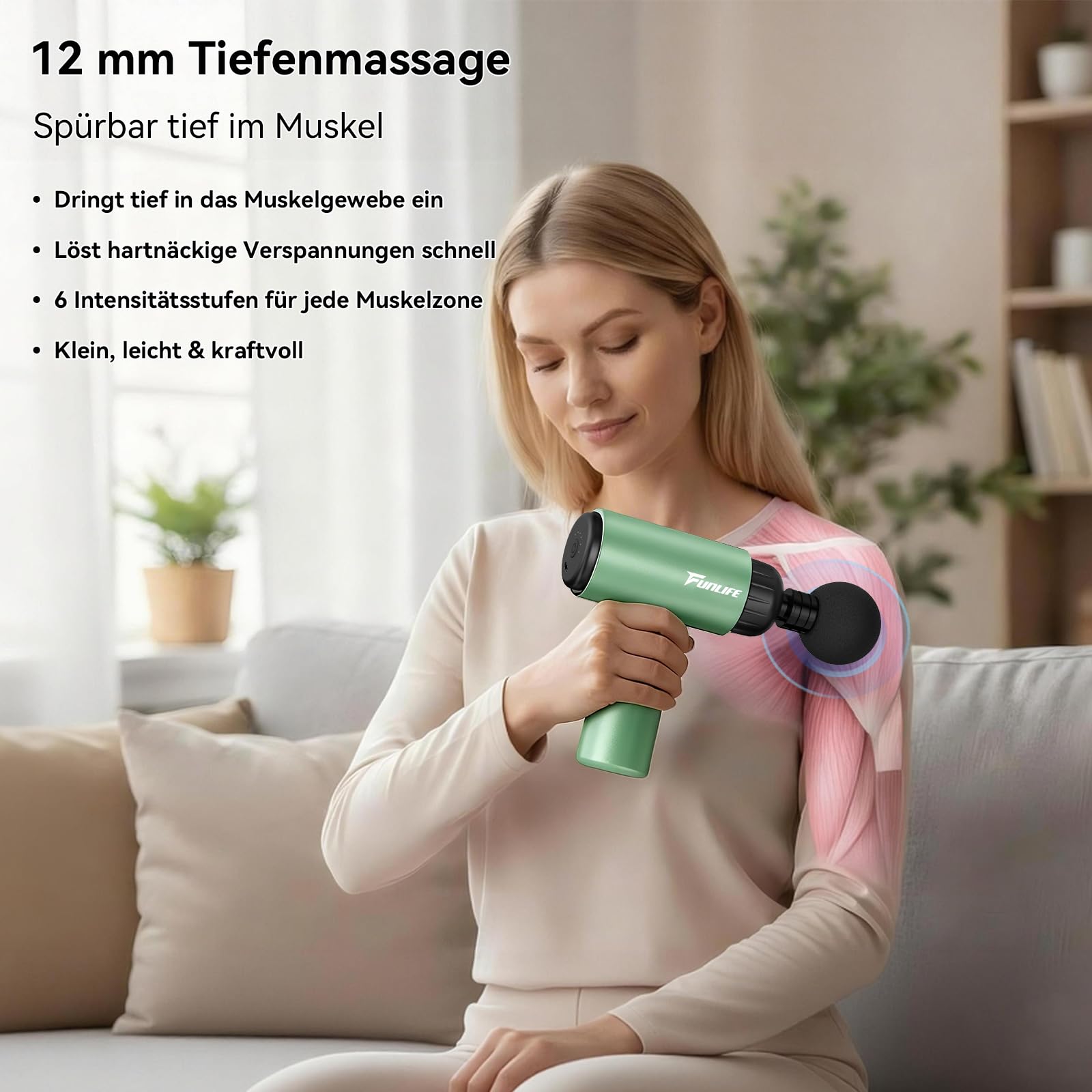 funlife-m2-mini-massagepistole-mint-green-usb-c-6-stufen image 5