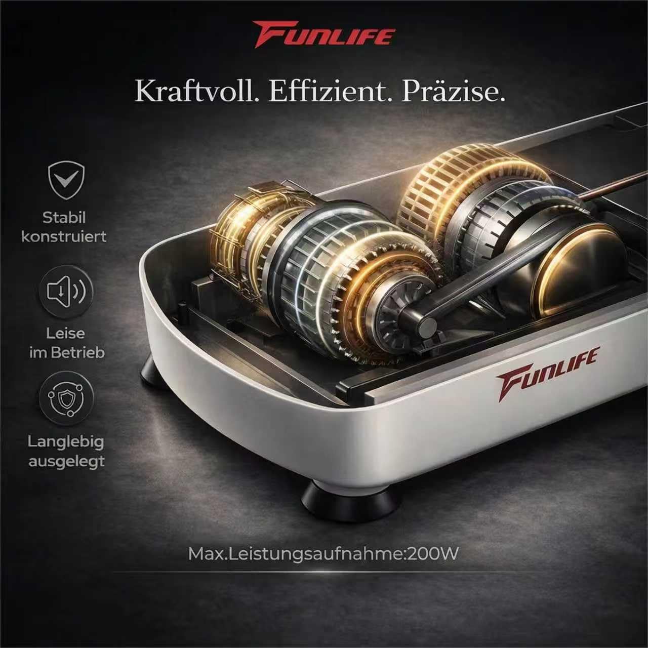 funlife-vibrationsplatte-v8-fitnessplatte-wei-bluetooth-180-stufen image 2