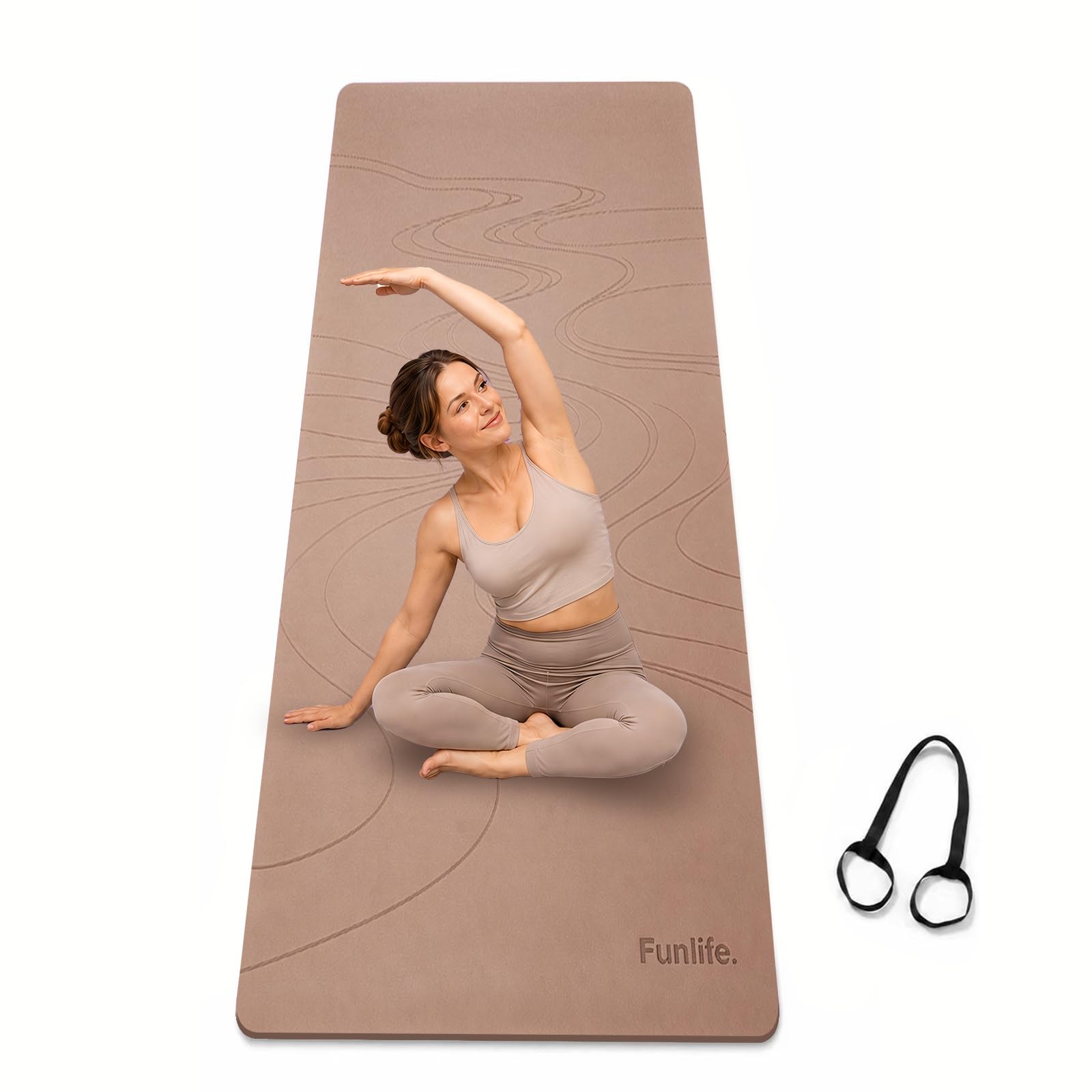 funlife-yogamatte-183x61-cm-8mm-fitnessmatte-chocolat-rutschfest image 1