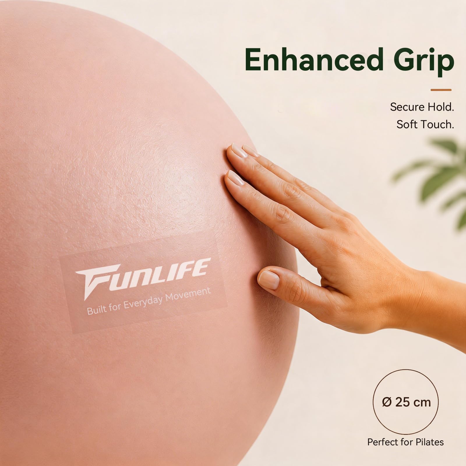 funlife-gymnastikball-25cm-pilates-ball-blush-pink-mit-pumpe image 8