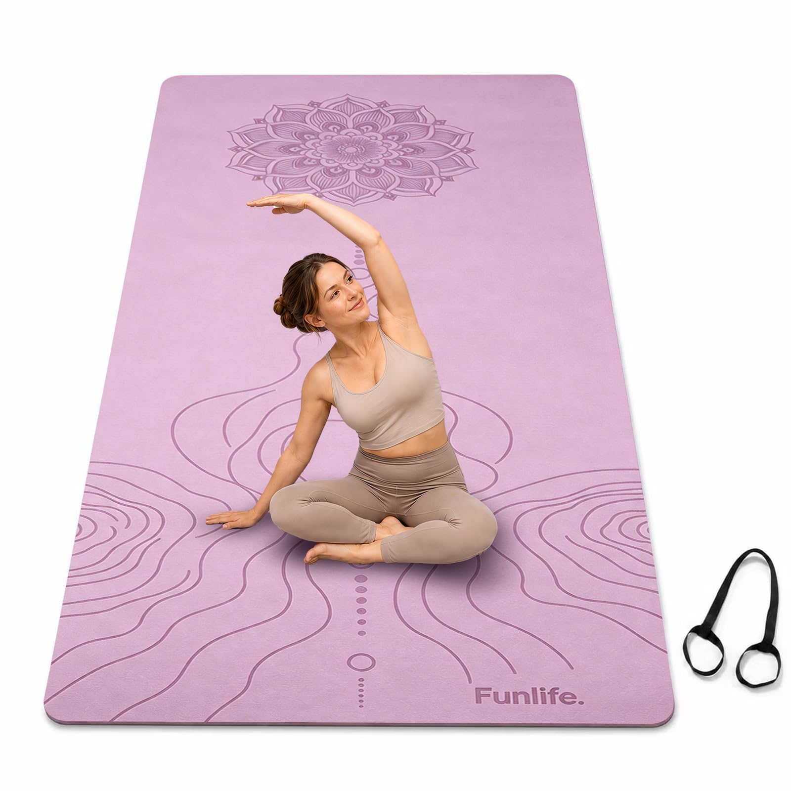 funlife-yogamatte-183x80-cm-8mm-fitnessmatte-lavender-rutschfest image 1