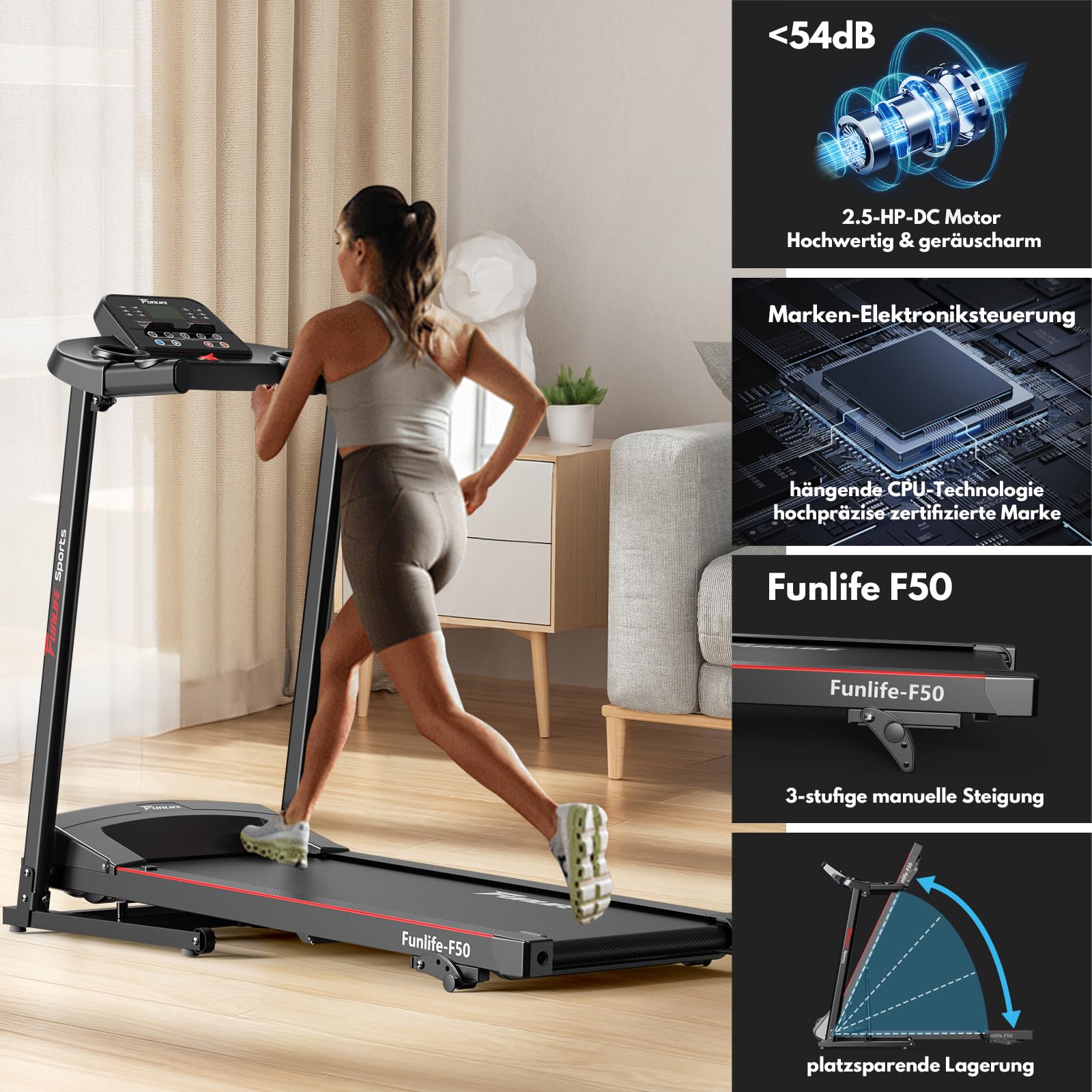 funlife-laufband-f50-laufband-klappbar-2-5ps-steigung-bluetooth image 4
