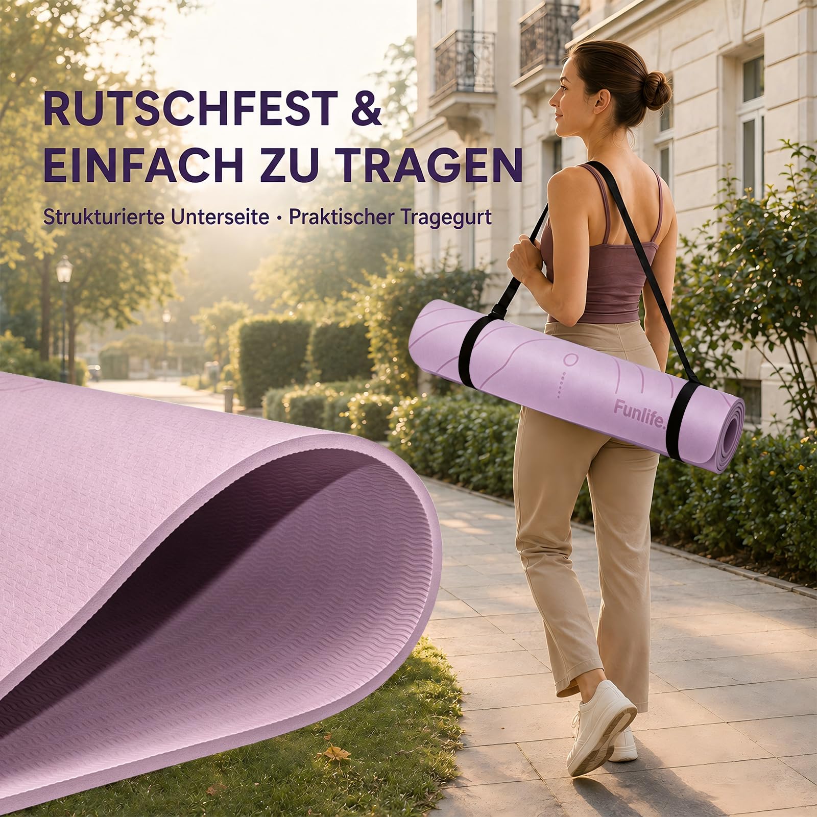 funlife-yogamatte-183x80-cm-8mm-fitnessmatte-lavender-rutschfest image 4