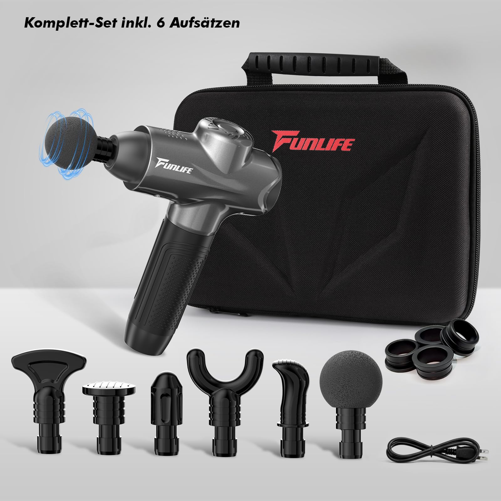 funlife-m6-massagepistole-platinum-gray-usb-c-led-display image 5